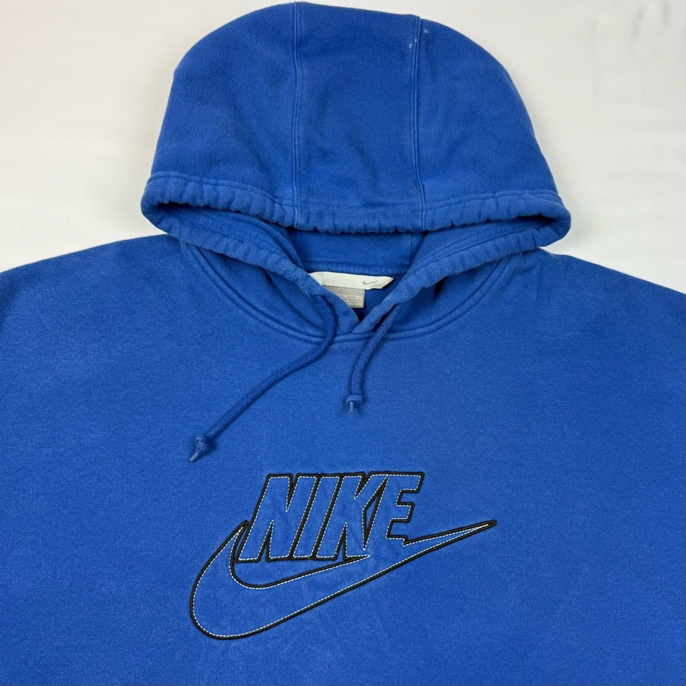 Vtg Nike Mens Hoodie Sweatshirt XL Y2K Oversized Center Swoosh Blue B7 - Picture 4 of 9